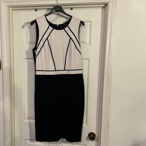White House Black Market dress, black & white, size 16